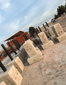 P05: قواعد خرسانية ومقاطع فولاذية في منطقة العمل